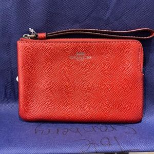 Coach Pebble Leather Zip Around Wristlet